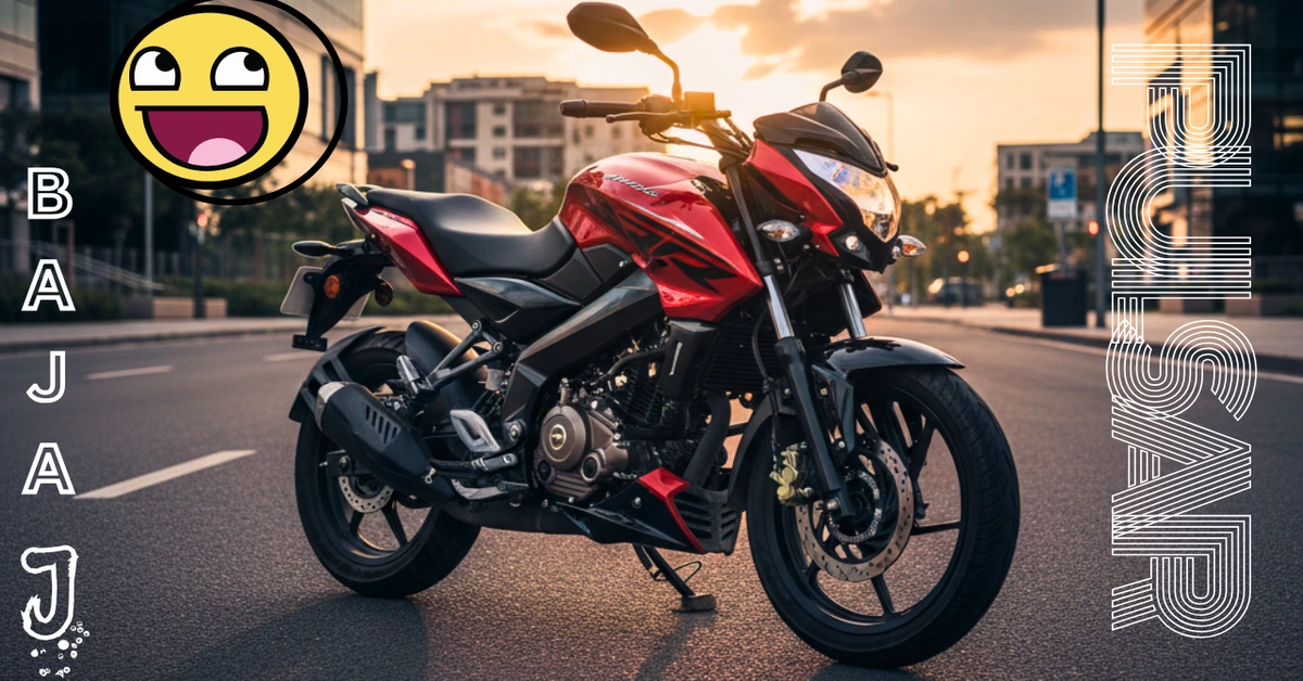 Bajaj Pulsar NS 125 motorcycle in red and black color on an open road.