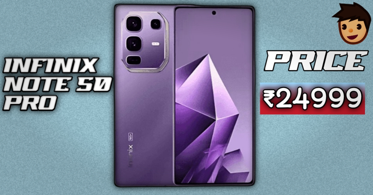 Infinix Note 50 Pro 5G smartphone front and back view with sleek design